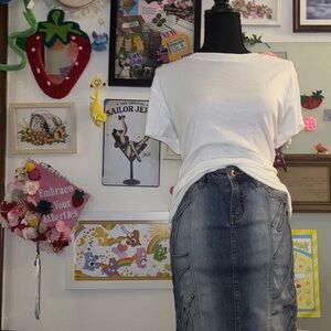 AZZURE stretch denim jean pencil skirt